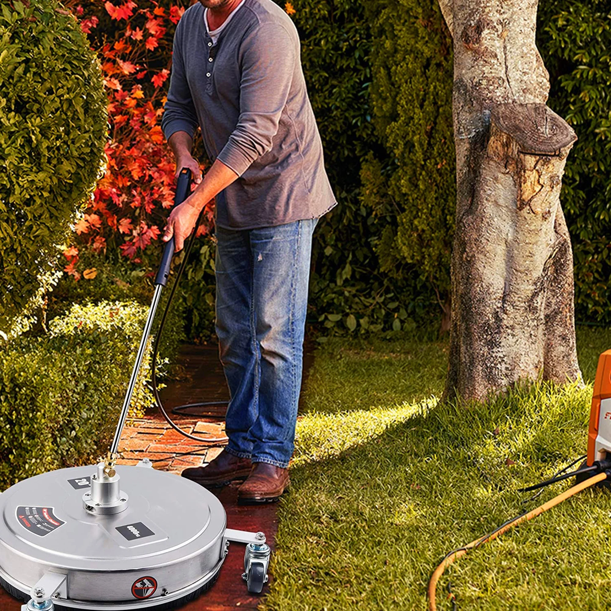 20 بوصة المحمولة المياه منظف الضغط العالي منظف الأسطح للشرفات الممرات الطوابق الأرصفة غسالة الضغط 4000PSI