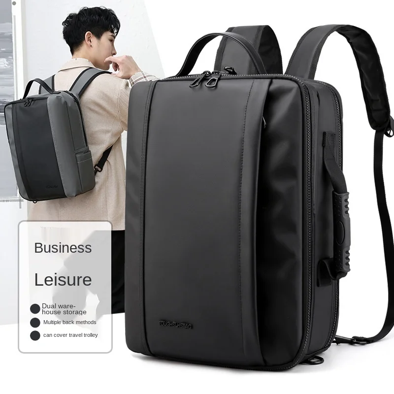 

Men's and Women's Multifunctional Backpack Waterproof Three-purpose Laptop Bag Large-capacity Leisure Business Backpack