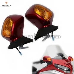 Deep Purplish Red Motorcycle Rear View Mirrors Turn Signal Light Case for Honda Goldwing GL1800 2001-2011