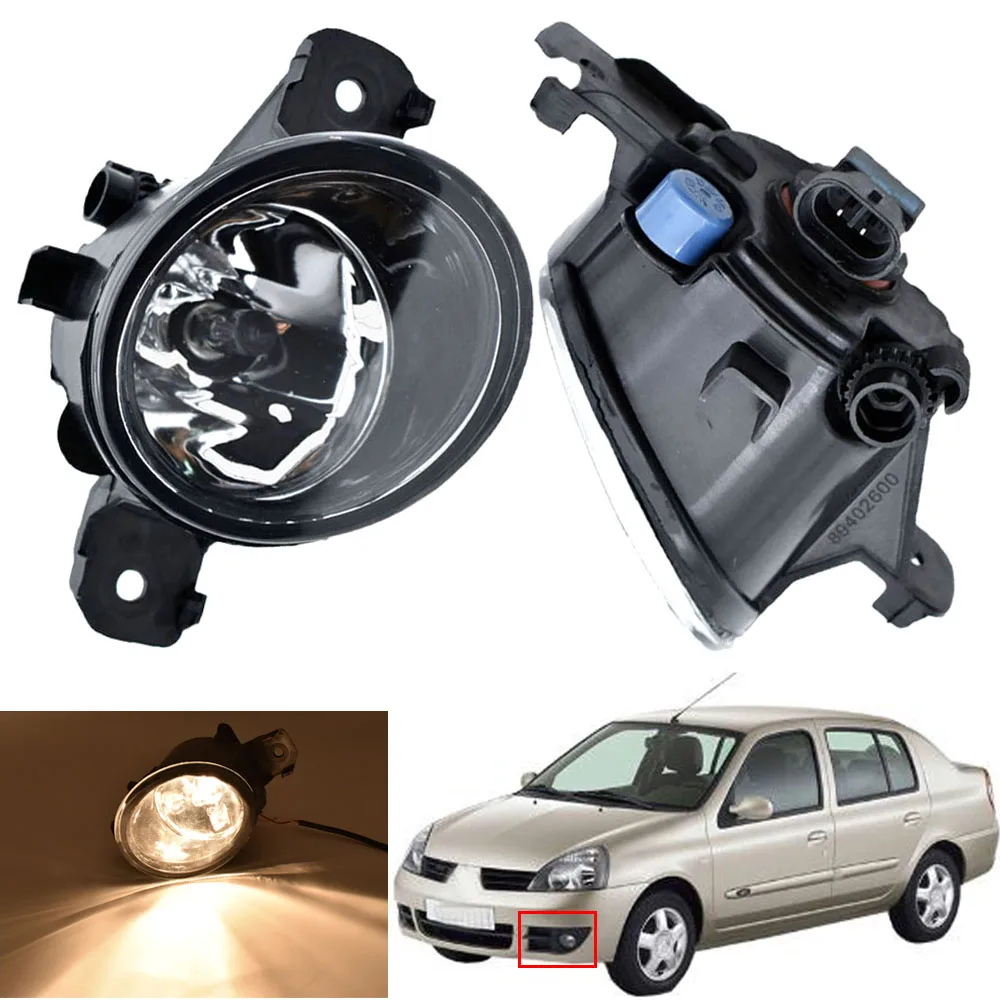 1pair Fog Lamp Assembly Super Bright LED Fog Light For Renault Clio Koleos Laguna Espace Thalia Symbol Modus VelSatis Halogen