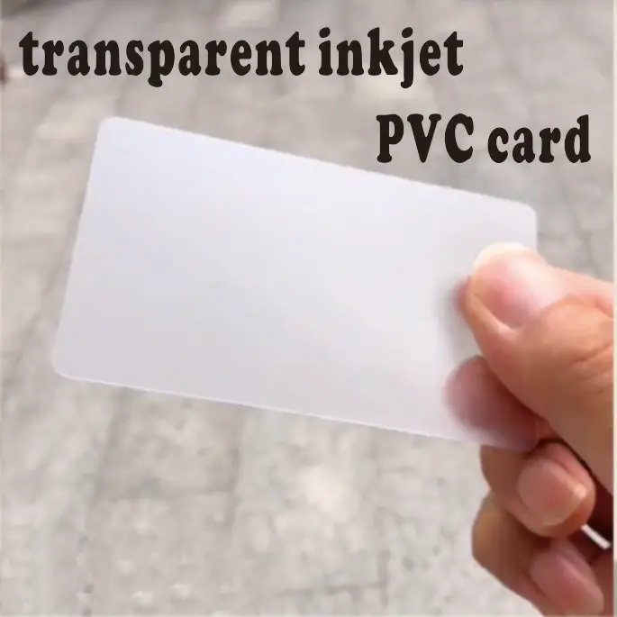 50pcs Printable inkjet transparent blank pvc card membership ID business card 86*54mm for Epson or Canon inkjet printers