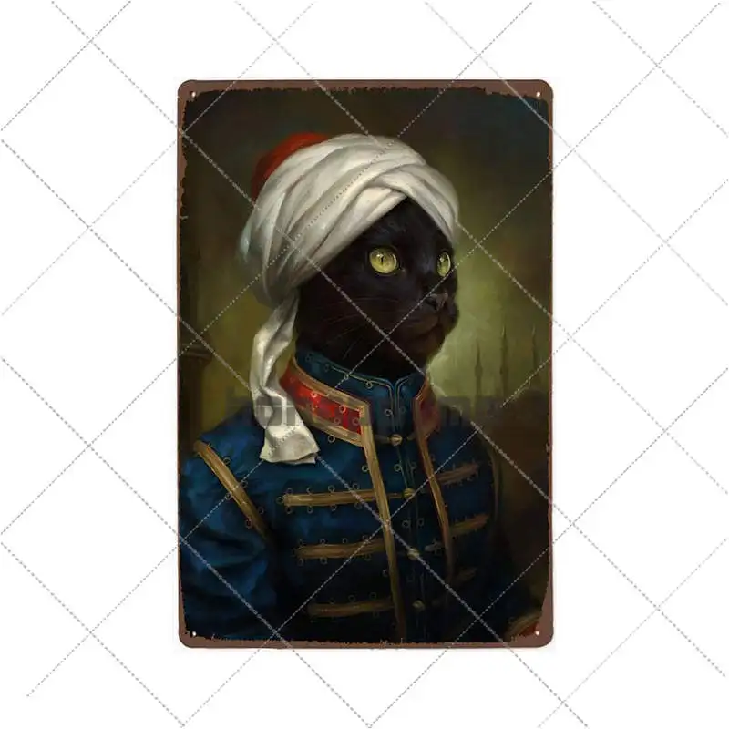 Funny Black Cat Pet Animal Cartoon Metal Tin Sign Vintage Poster Decorative Wall Plates Plaque Retro Home Decor 20x30cm