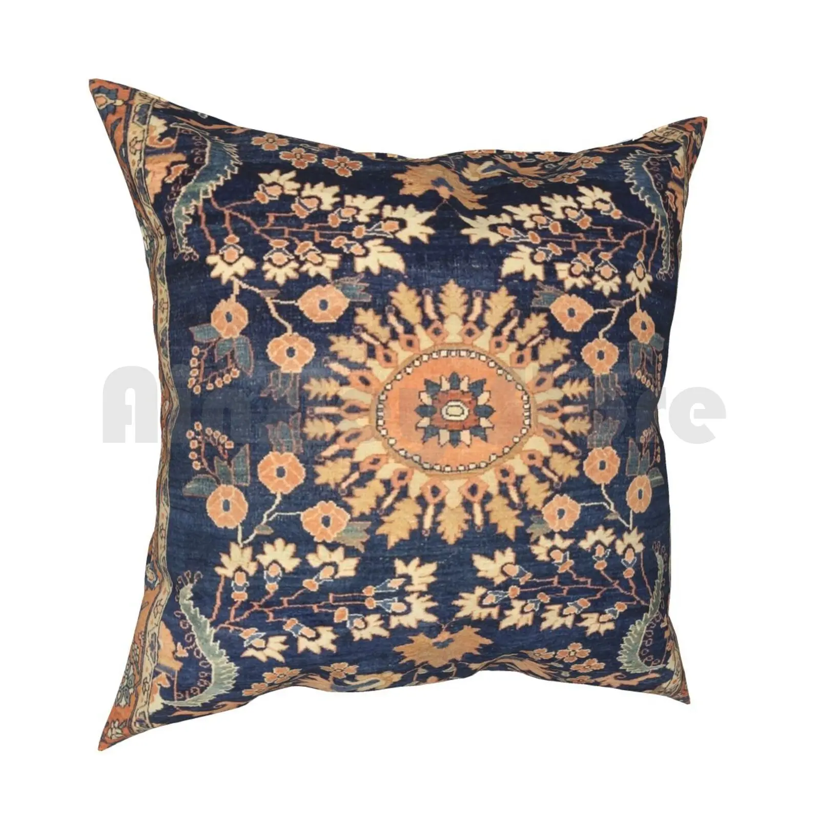 Sarouk Persian Floral Rug Print Pillow Case Printed Home Soft Throw Pillow Vintage Vintage Rug Carpet Persian Tribal