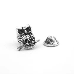 Vintage Owl Design Suit Pin For Men Fashion Brooch Lady's Lapel Pin Clothing Backpack Badge Quality Brass Material