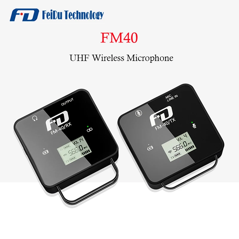 

FEIDU FM40 Microphone UHF Wireless Transmitter Receiver Kit Lapel Lav Microfone Mic for Smartphone DSLR Camera VS SOKANI TINY