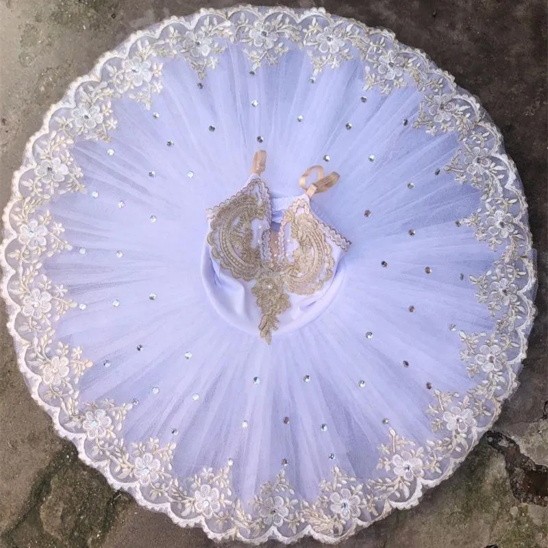 Bianco Pancake Tutu di Balletto Professionale Adulti Bambini Bambini Lago Dei Cigni Costumi Delle Donne del Vestito di Ballo di Balletto Ballerina Ragazze di Partito