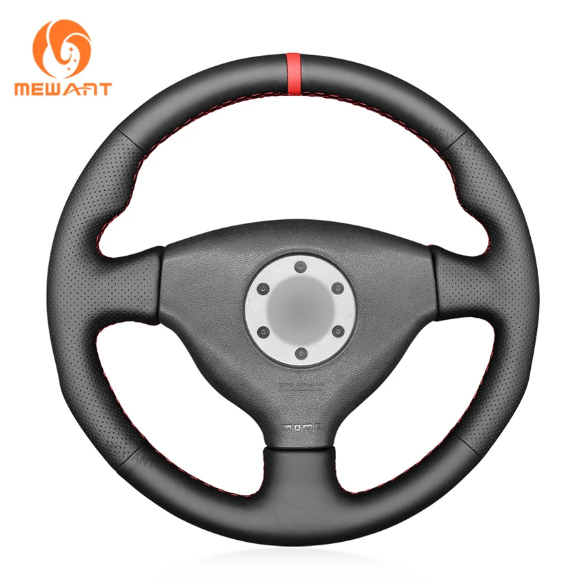 

MEWANT Black Artificial Leather Steering Wheel Cover for Mitsubishi Lancer Evolution EVO VI 6 V 5 IV 4 1996 1997 1998-2000