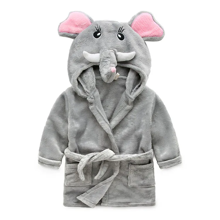 Cute Dinosaur Hooded Bathrobes para Bebés Meninas e Meninos, Toalha de Praia, Roupão de Banho, Pijamas, Roupas Infantis