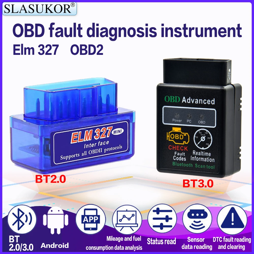 

Bluetooth Elm327 obd2 scanner OBD car diagnostic tool code reader For Android Windows Symbian English