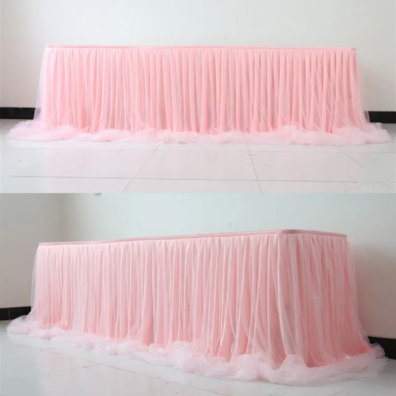 Tulle Tutu Table Skirt for Party Wedding Home Decoration Birthday Party / Baby Shower Table Skirt