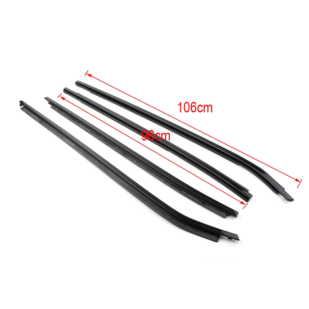 4Pcs Car Weatherstrip Window Outside Moulding Trim Door Seal Belt Molding For BMW X3 2011 2012 2013 2014 2015 2016 2017 Black