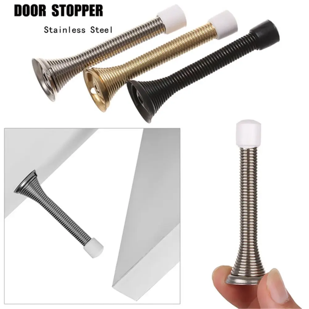 Iron Spring Anti-Collision Wall Protector Door Stopper Lock Protective Door Crash Pad Door Handle Guard Stopper