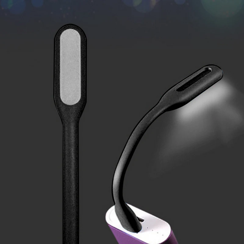 โคมไฟตั้งโต๊ะขนาดเล็กชุดประหยัดพลังงาน USB สีดํา