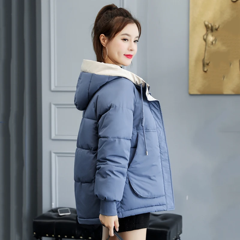 

Short Style Solid Bubble Jacket Women Plus Size Fad Winter Parkas Korean Style Loose Thick Hooded Cotton Coat Mujer Chaqueta