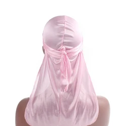 Men's Silky Durags Bandanas Turban hat Wigs Doo Men Satin Durag Biker Headwear Headband Hair Accessories Extra Long Tail Du-Rag