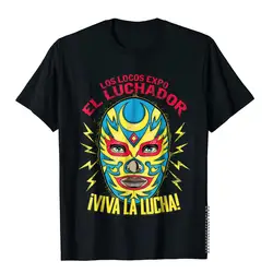 Viva La Lucha Luchador Lucha Libre 레슬링 팬 티셔츠 플레인 크레이지 탑 티셔츠 코튼 탑 티셔츠 남성용 쿨