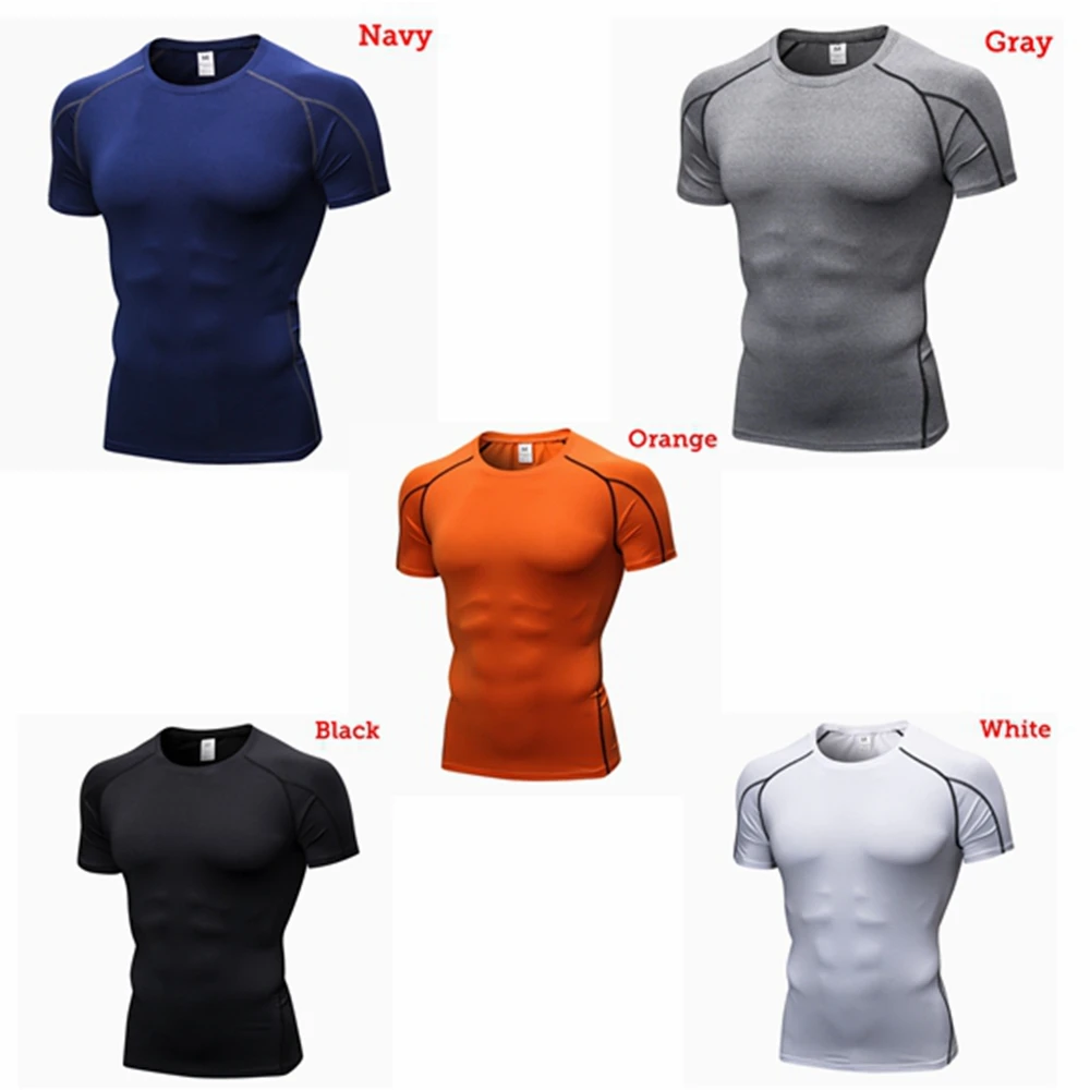 Summer Men\'s Sport t Shirt Fitness Sports Training Running Summer Men\'s T-shirt Round Neck Short-sleeved Sports Shirt