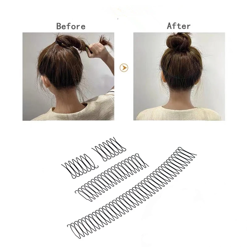 Professional Korean Invisible Broken Hairpin Adult Tiara Tool Roll Curve Needle Invisible Bangs Comb Styling Hair Accessory