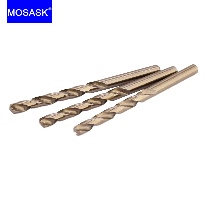 MOSASK HSS M35 stal szybkotnąca 1.0 - 13.0 MM powlekany kobaltem chwyt prosty standardowa długość zestaw wierteł CNC wiertarka
