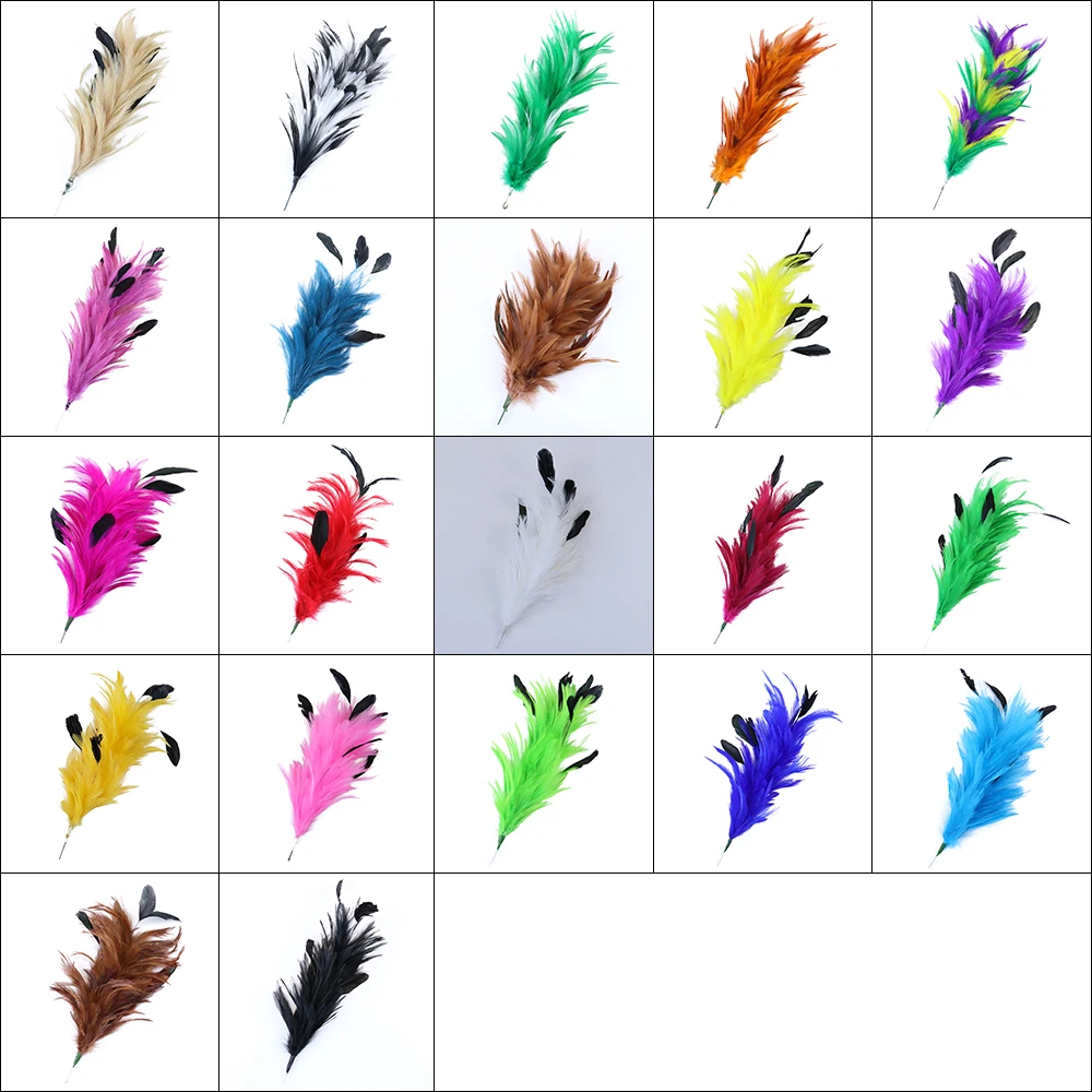 24 Colors 1pcs 28 CM Beautiful Soft Dyed Colorful Chicken Cock Rooster Feather Flowers Bouquets Wedding Party Home Decoration