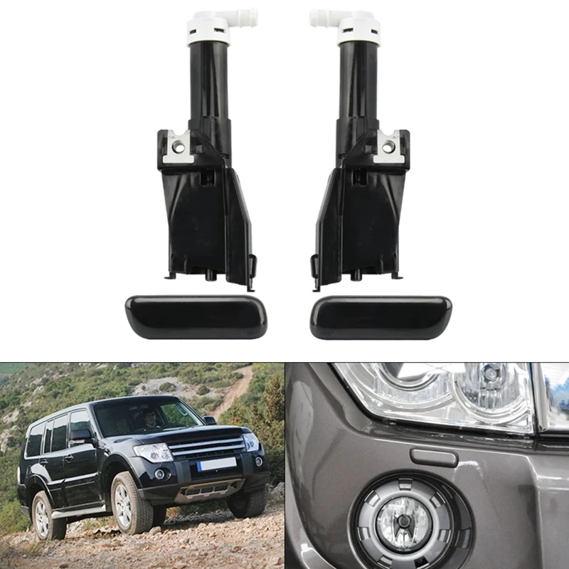 Car Headlight Washer Nozzle with Cover Cap for Mitsubishi Pajero V93 V97 2006-2019 8264A027 8264A028 8264A025 8264A026