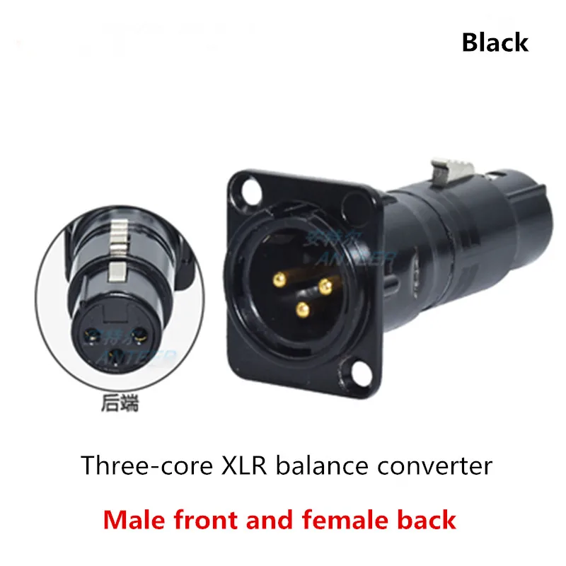 Prise en métal de type D plaquée or à trois cœurs, convertisseur de connexion audio, base de montage XLR IL, mâle vers 600