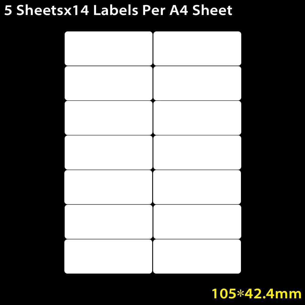 Variant: 5 Sheetsx14 Labels