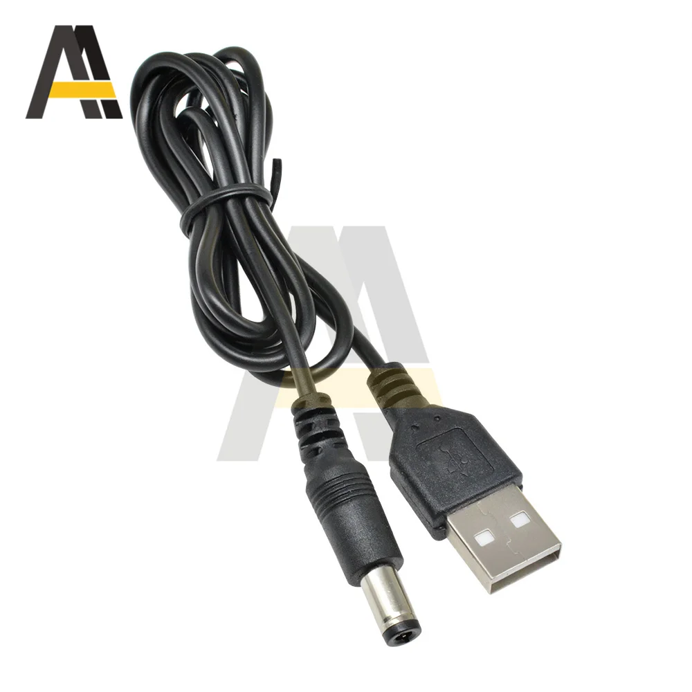 Cable adaptador de conector de alimentación USB 2,0 a DC 5,5x2,1mm 5,5x2,1, Mini Cable adaptador de conector USB, Cable de fuente de alimentación, 80CM