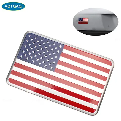 AQTQAQ Adesivo per auto con bandiera americana americana in metallo logo Emblema Badge Adesivo per auto