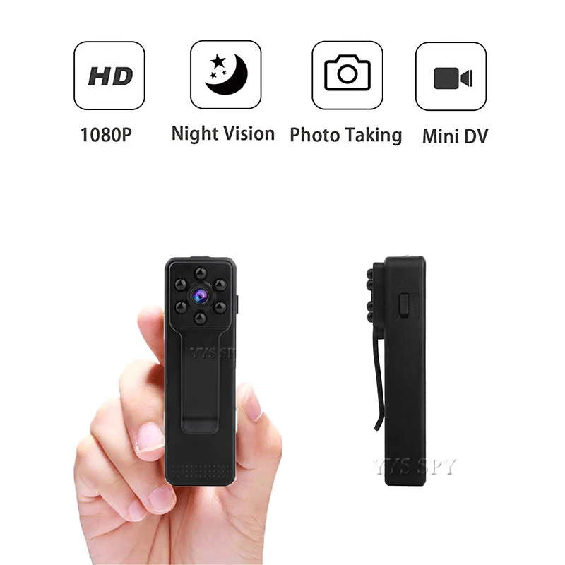 

HD 1080P Mini Camera with Back Clip IR Night Vision Video Audio Recorder Micro Cam Camcorder Support Up To Hidden 128GB TF Cad