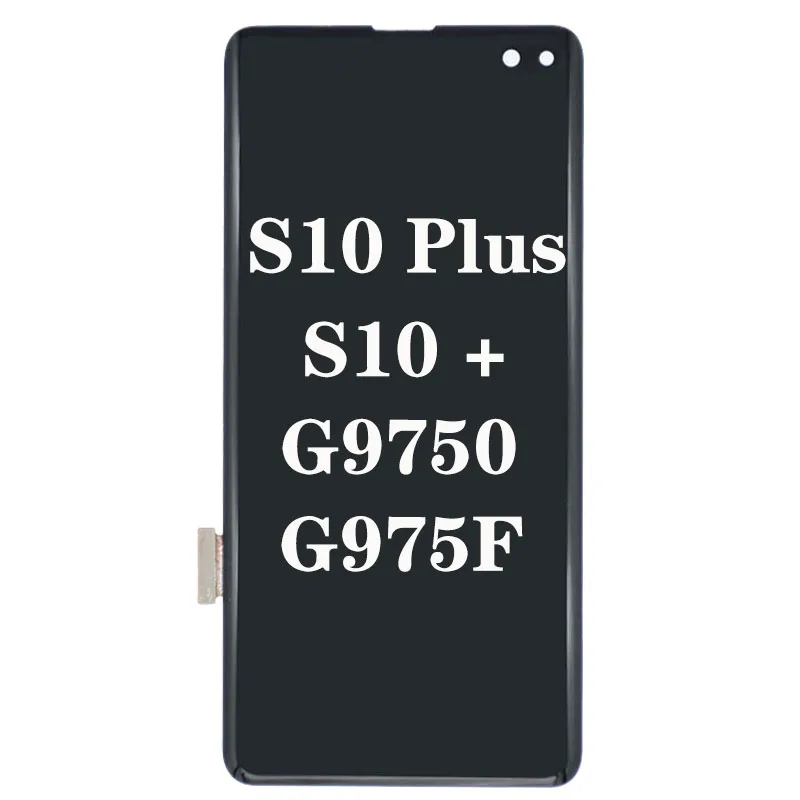 Super Amoled G975F LCD For Samsung  S10 Plus Display With Frame S10 Plus SM-G975F G9750 LCD LCD Screen Replacement Parts