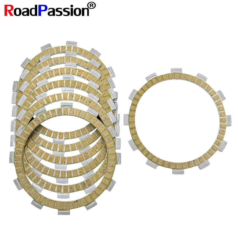 

RoadPassion Motorcycle Parts Paper Base Clutch Friction Disc Plates For Hyosung TE450 Rapier GT650 S/R GV650 Aquila ST700