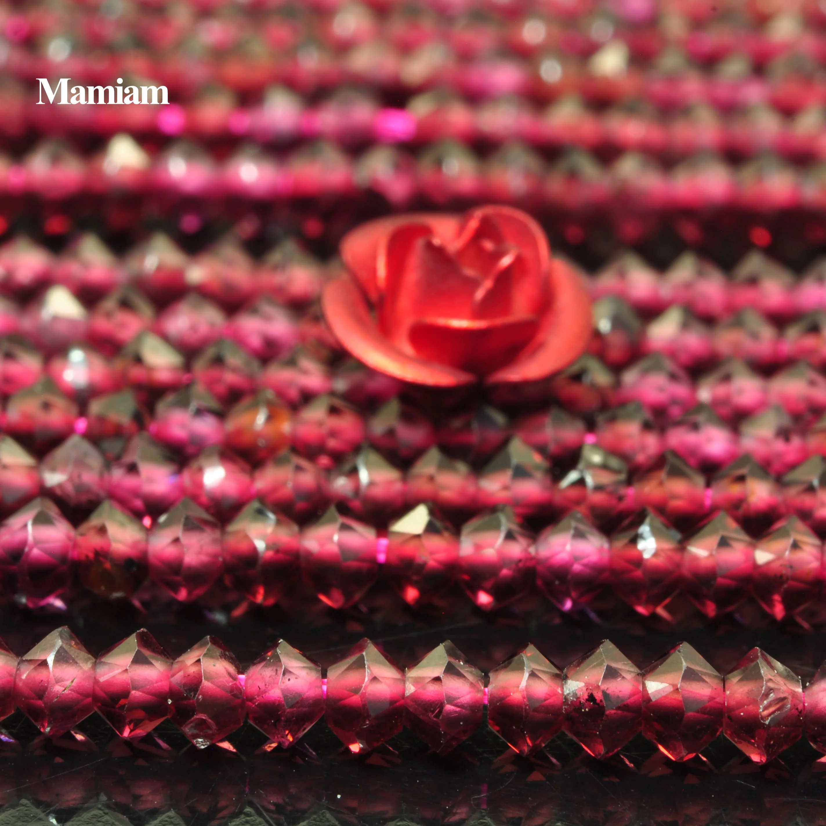 Mamiam Natural Red Garnet Faceted Rondelle Charm Beads 3x4mm Smooth Loose Gemstone Diy Bracelet Necklace  Jewelry Making Design