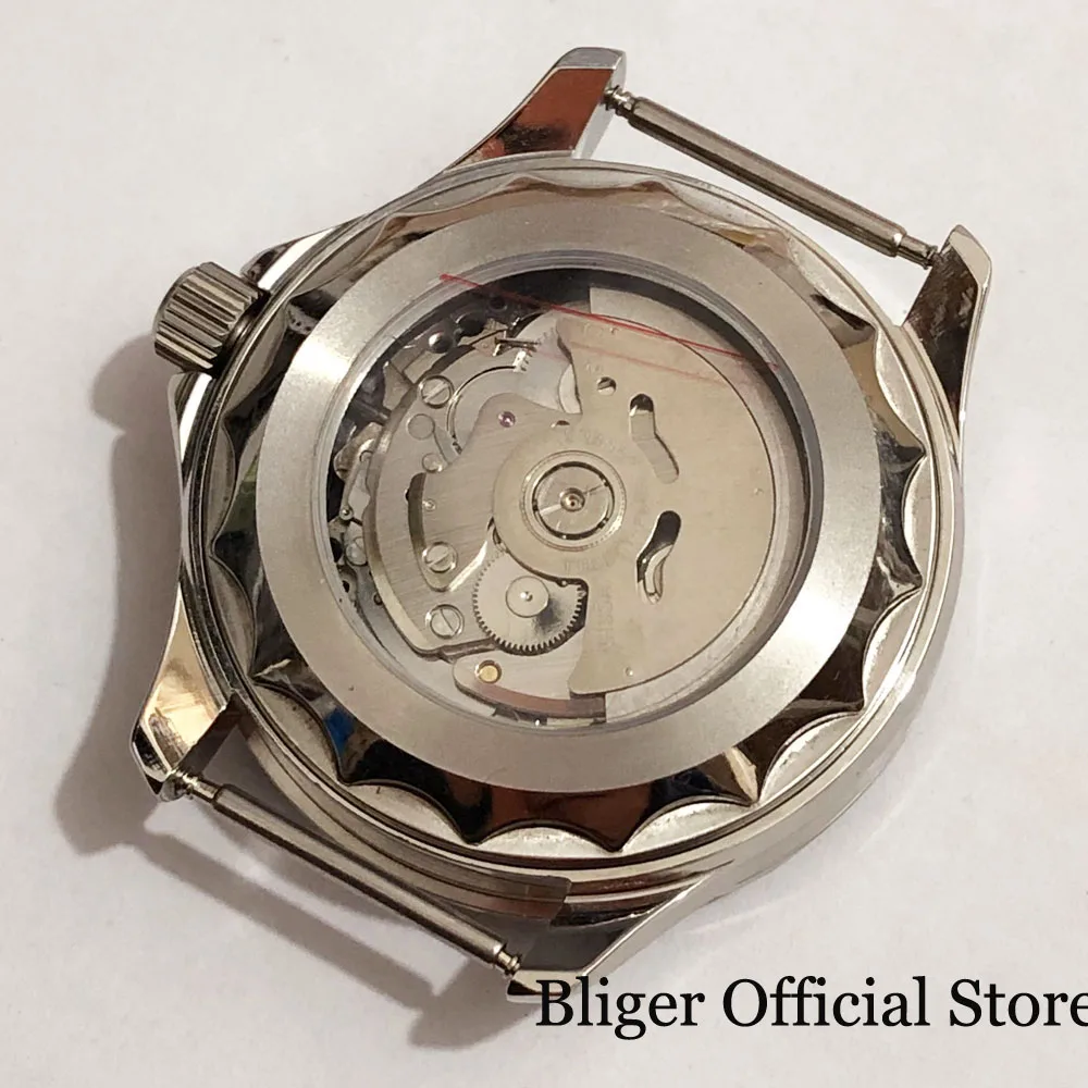 BLIGER Dress 41mm NH35A MIYOTA 8215 Automatic Men Watch Rubber Strap Sapphire Crystal Seeing Back Luminous Hand Screw Crown