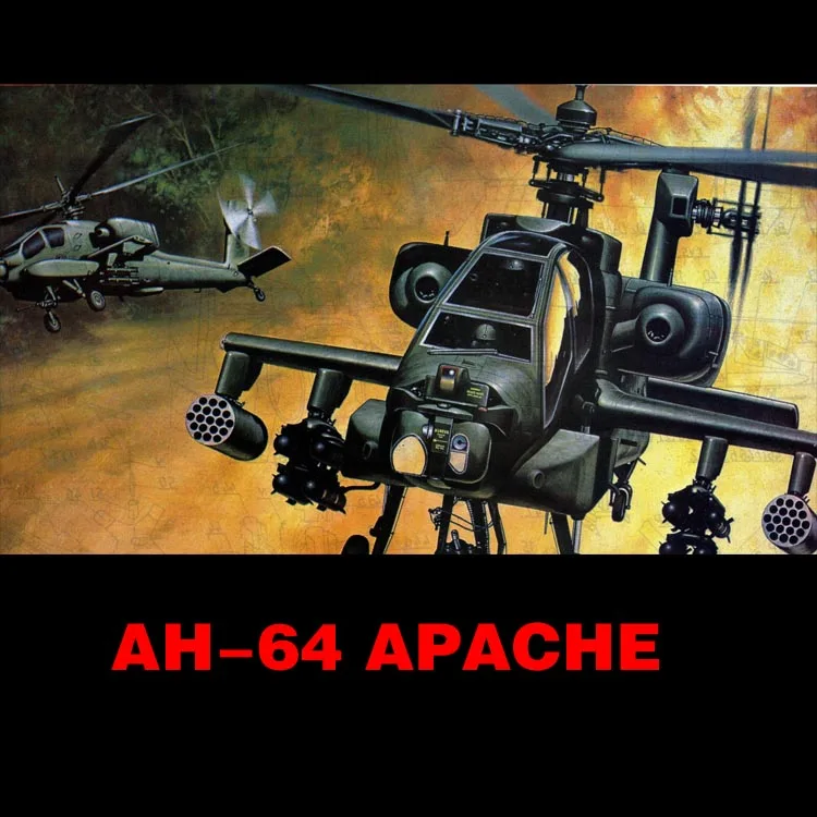 

1:48 American AH-64 Apache Armed Helicopter AH-64 APACHE 3D Paper Model DIY Toys