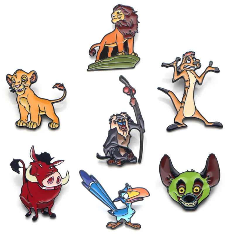 Disney Cartoon Lion King Simba Enamel Brooches Pins Badge for Women Men Lapel Pin Backpack Bags Badge For Kids Christma