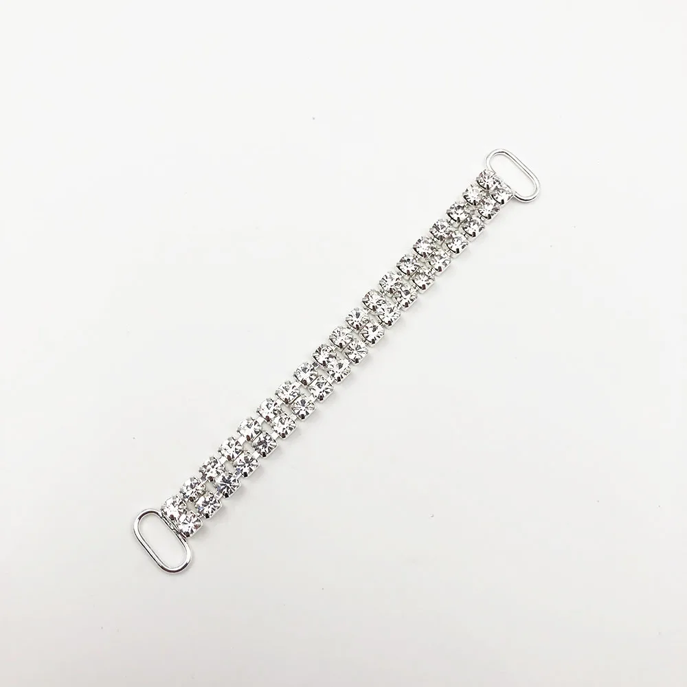 10Pcs 2Row 95mm Bikini Connector Rhinestone Chain Sewing Swimwear Supplies Bra DIY Accessories