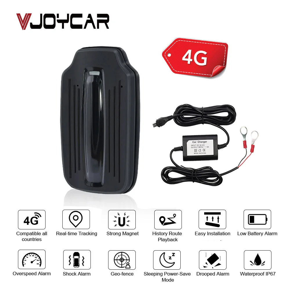 

4G LTE GPS Tracker 90 Days Standby GPS Locator Car Charger 12-24V Waterproof GPS Tracker Auto Magnet Free APP