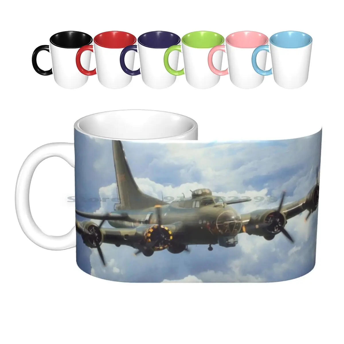 The Flying Fortress Ceramic Mugs Coffee Cups Milk Tea Mug B17 Flying Fortress B 17 Fying Fortress Boeing Memphis Belle Sally B