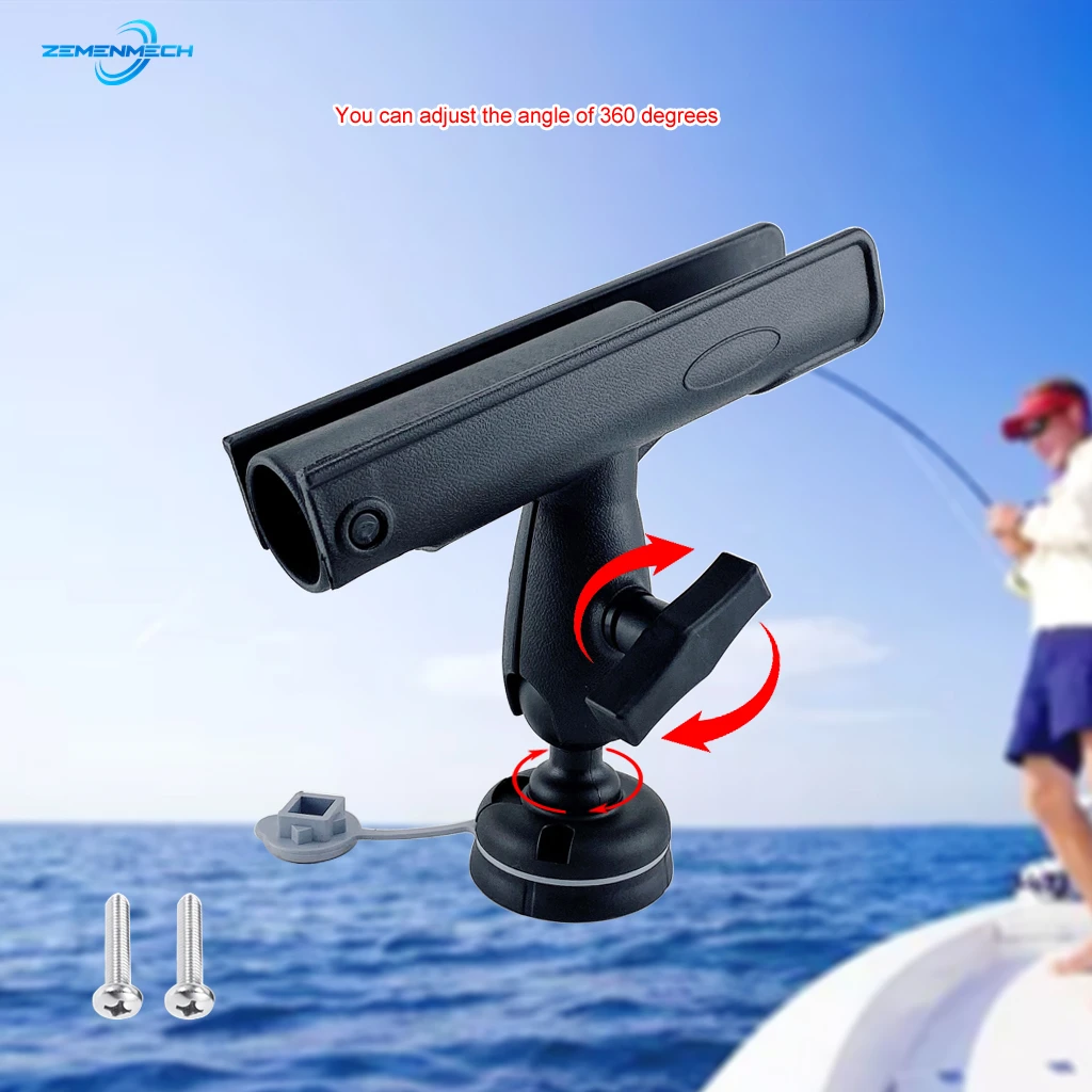 360 Degree Adjustable Kayak ABS Fishing Rod Rack Holder Bracket Pole Support Fixer Rest Tool Rotatable Mount Marine Accessories