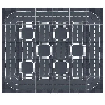 

City Road Street Baseplate Straight Crossroad Curve T-Junction Building Blocks Base Plate 32*32 Compatible All Brands City