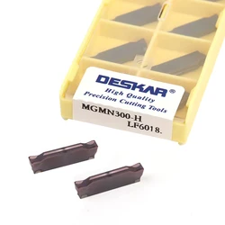 Deskar-herramienta de torneado externo Original LF6018, MGMN300-H de torno CNC de carburo, inserto de torneado, material de acero inoxidable, MGMN400-H, 10 Uds.