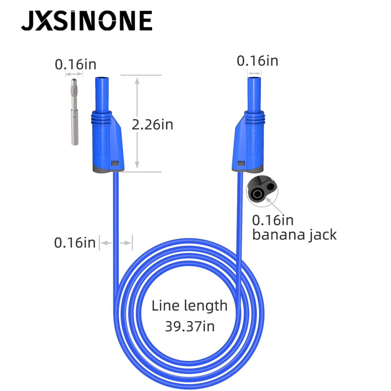 JXSINONE P1050B กล้วยปลั๊กซิลิโคนชุดทดสอบ4มม.ความปลอดภัยฉนวนหุ้มฉนวน Stackable กล้วยปลั๊กจระเข้คลิป