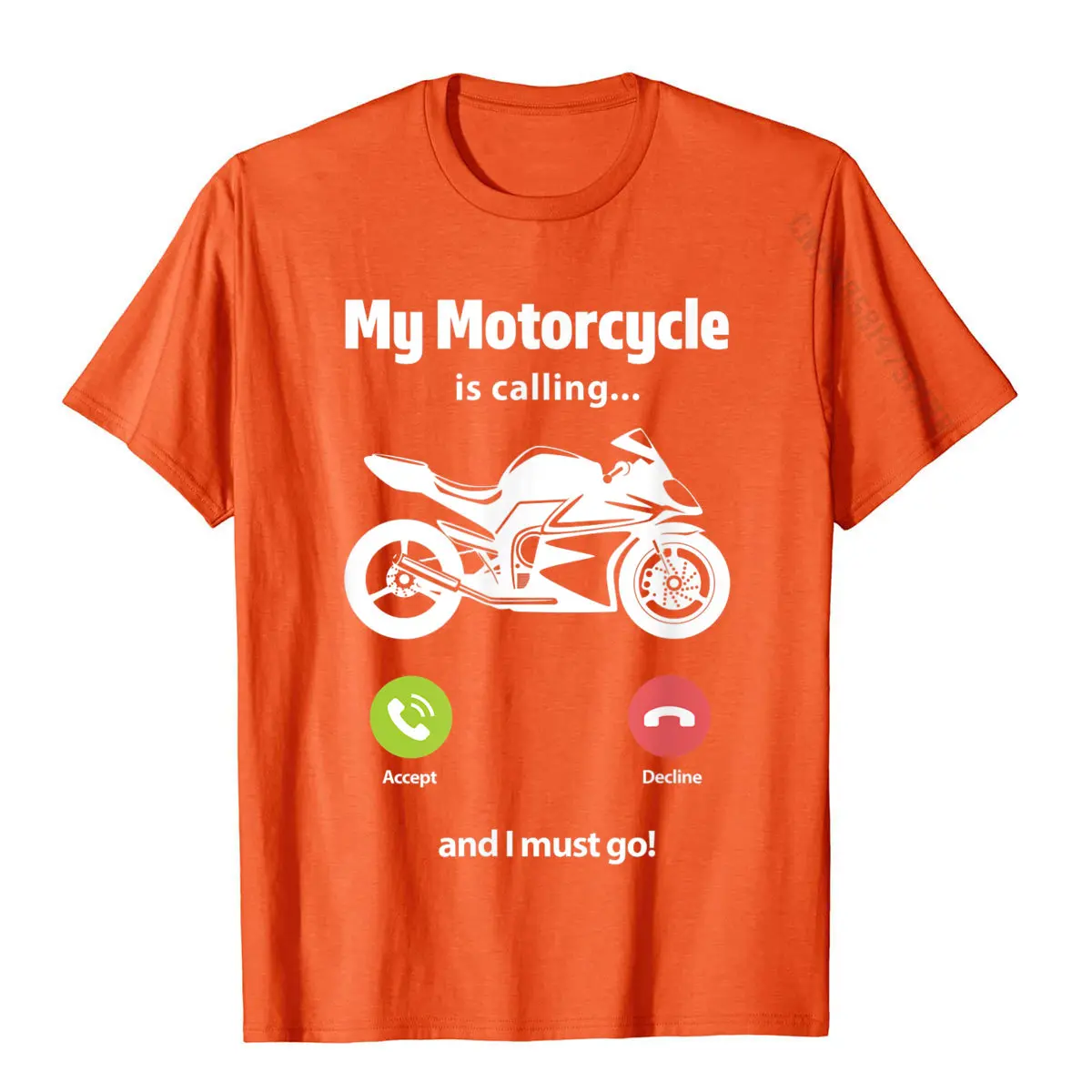 My Motorcycle Is Calling And I Must Go Funny Motorcyclist T-Shirt Normal Cotton Men\'s Tops Tees Group New Coming T Shirts