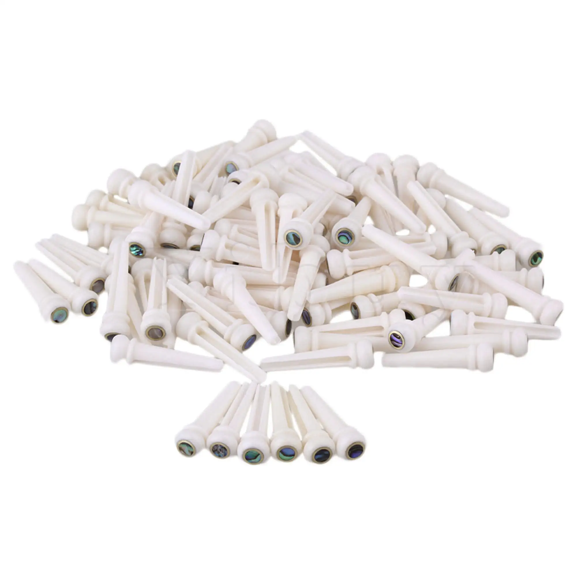 

120PCS White Cattle Bone Bridge Pin with Shell Dot for Acoustic Guitar H03