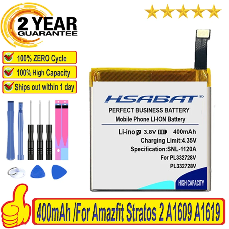 Batterie 270mAh Compatible Amazfit A1929 Stratos 3 - Remplace PL322728H - Fiable Et Durable