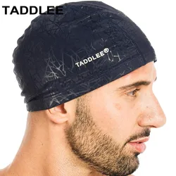 Taddlee Uomini Protezione di Nuotata DELL'UNITÀ di elaborazione Del Tessuto Del Silicone Lycra Cappello di Nuoto Piscina Impermeabile di Sport di Nuoto Per Adulti di Usura Accessori di Grandi Dimensioni All'aperto