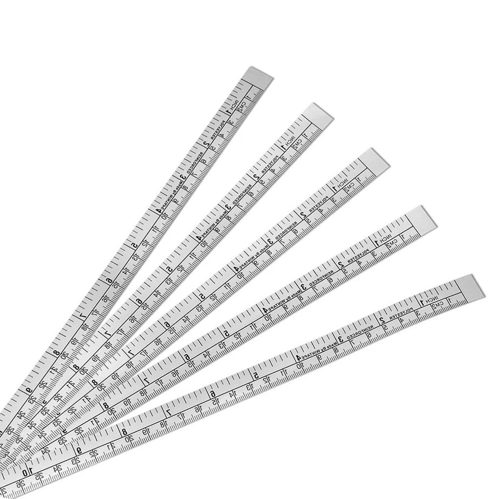 Nuevo 5 uds cinta autoadhesiva métrica pulgada cinta métrica máquina de coser herramienta de pegatina regla de papel