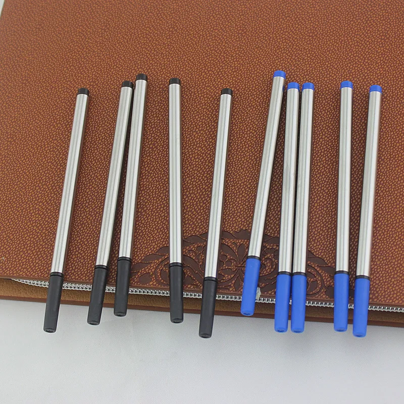 Jinhao-Recharge d\'encre universelle pour stylo à bille, stylo rmatérielle, noir et bleu, haute qualité, nouveau, 10 pièces