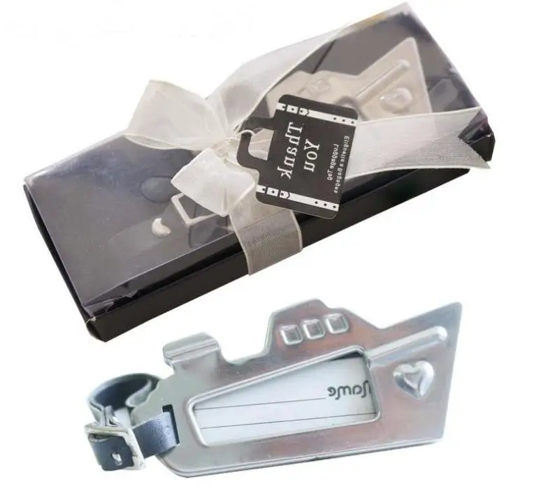 100pcs/lot+destination Love Cruise Ship Luggage Tag Chrome Baggage Tag Travel Claim Tags Wedding Favors+free Shipping Wholesale